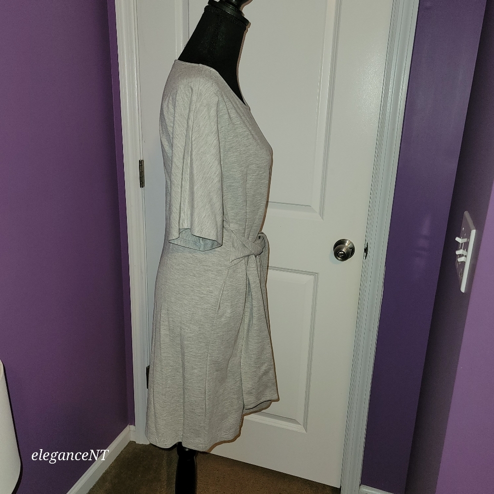 Express Gray Sweatshirt Dress with Flutter Sleeves Size: L NWT - Picture 6 of 8